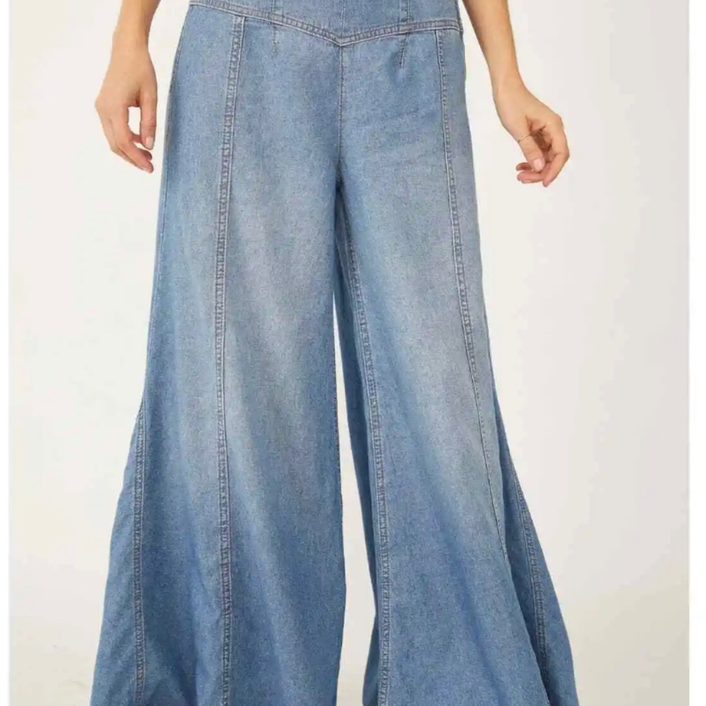 Free People (We The Free) Juniper Denim Wide Leg Pants